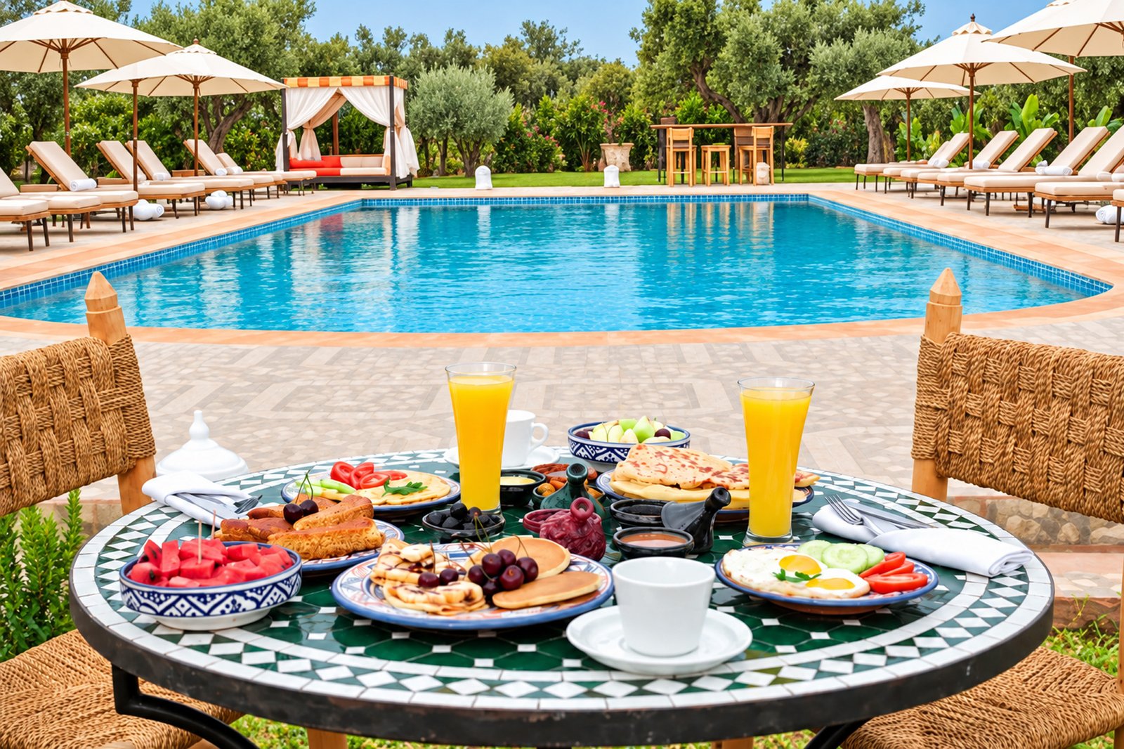 The outdoor pool at Palais Zoya